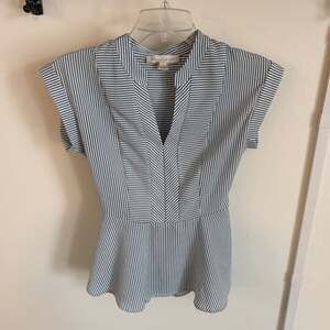 Striped Blue and White Women's Blouse